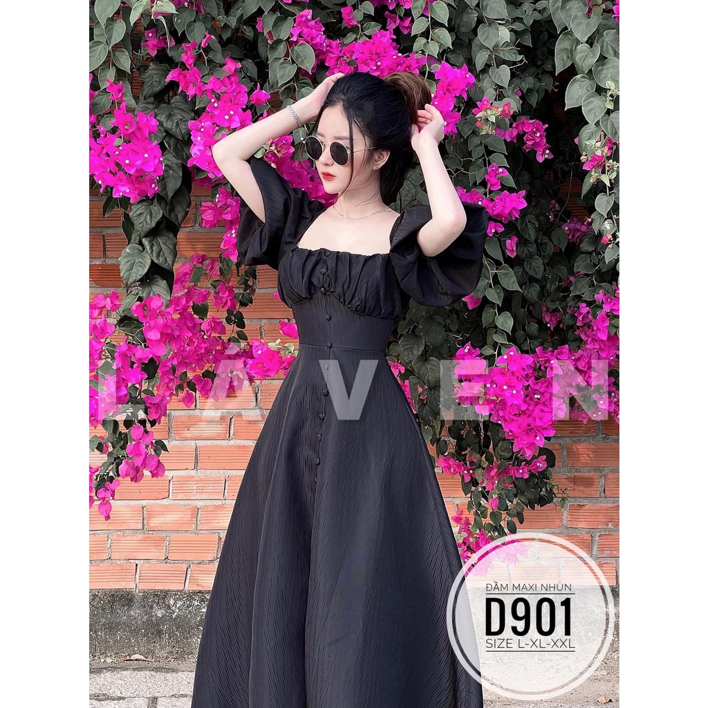 ĐẦM DỰTIỆC BIGSIZE XẺ TÀ NÚT BỌC SANG CHẢNH