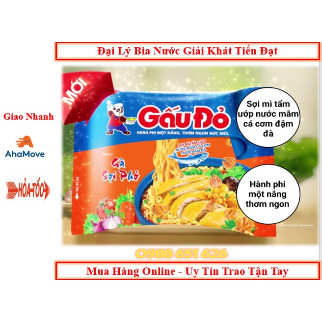 Thùng Mì Gấu đỏ gà sợi phở 30 gói x 64g