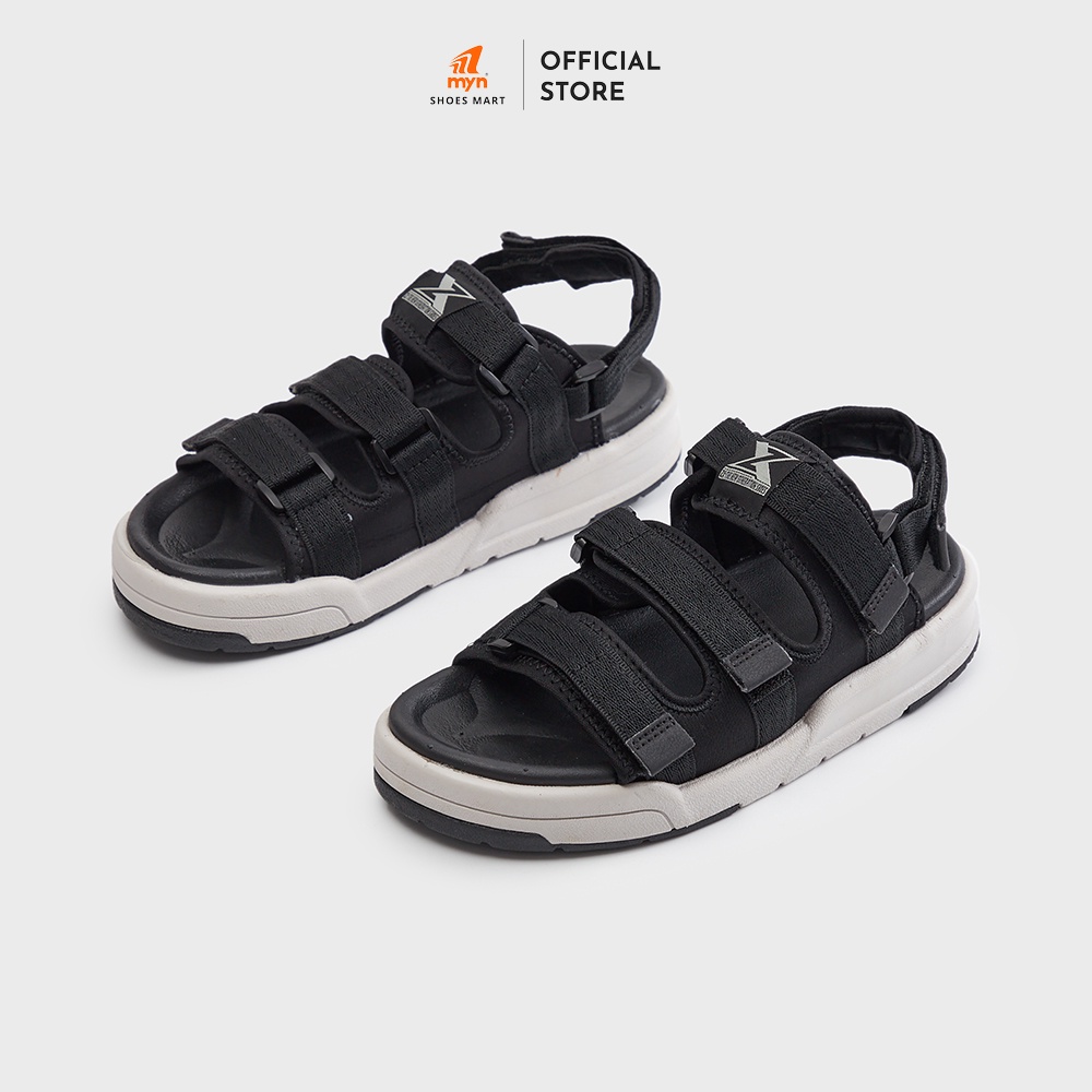 Giày Sandal Nam Nữ thương hiệu ZX Meta 3121 3 quai - Black Grey