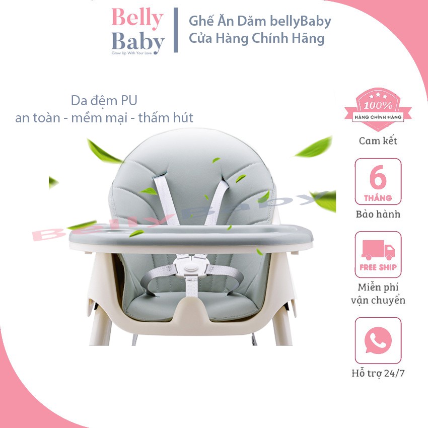 { FREESHIP } Ghế Ăn Dặm BellyBaby Dễ Dàng Gấp Gọn Và Thay Đổi Chiều Cao Theo Ý Muốn - Full Phụ Kiện - BellyBaby