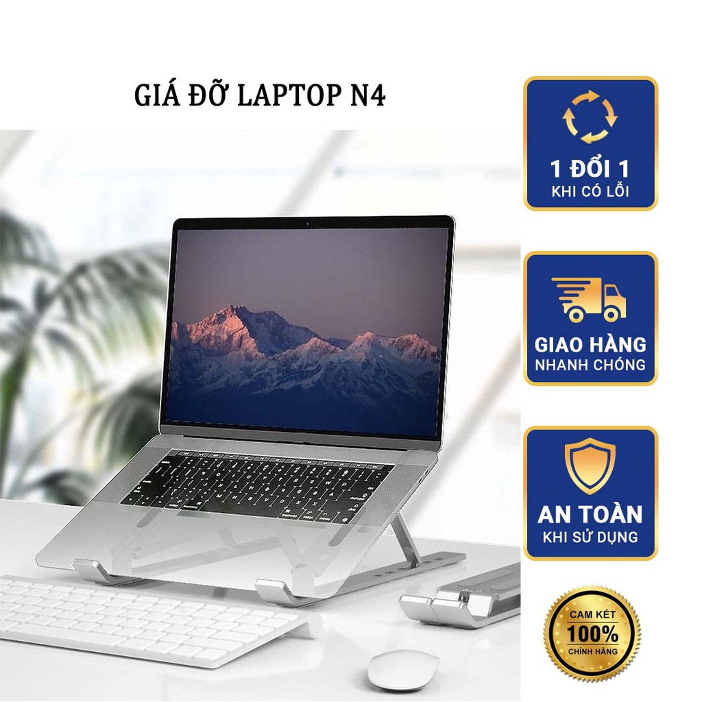 Giá Đỡ Ipad N4 Tản Nhiệt Cho Máy Tính Xách Tay Laptop Làm Bằng Chất Liệu Nhôm Có Thể Gấp Gọn Cho Nhân Viên Văn Phòng