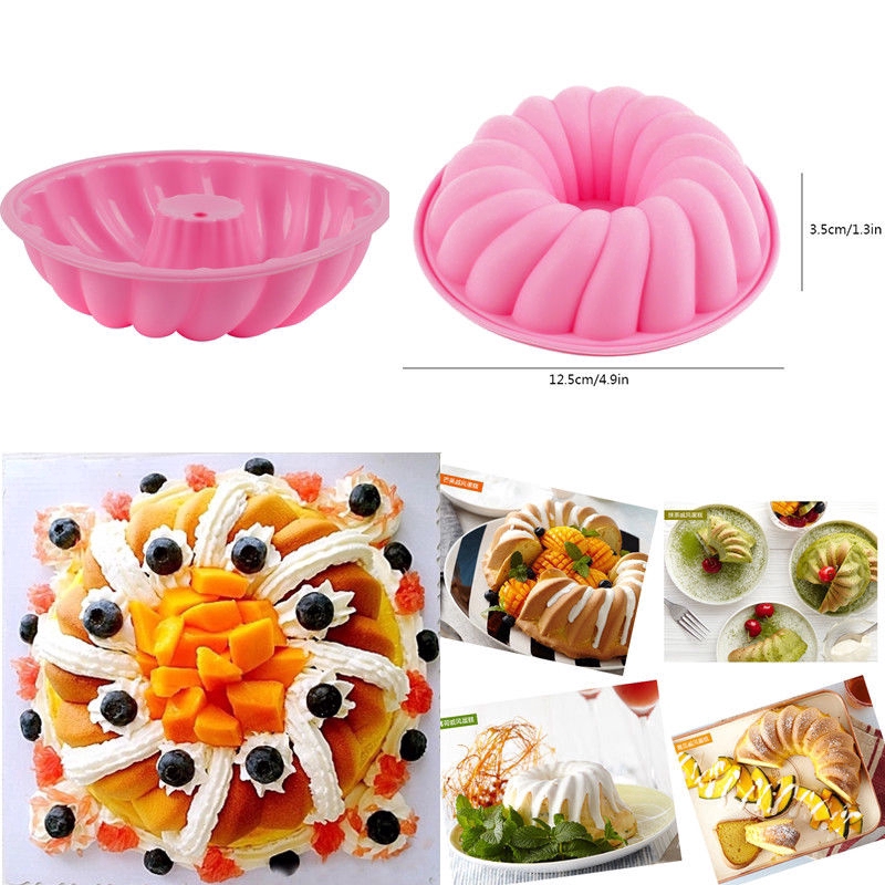 Khuôn Làm Bánh Hình Xoắn Ốc Bằng Silicon Màu Sắc Ngẫu Nhiên DIY