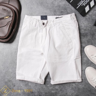 Quần short kaki nam trắng đen cao cấp