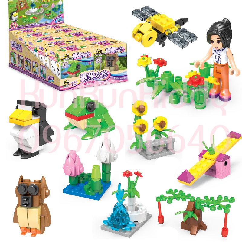 Đồ chơi lắp ghép mô hình Candy Girls  khu vườn vui nhộn cho bé