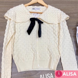 Áo len trắng nơ nhung - ALISA