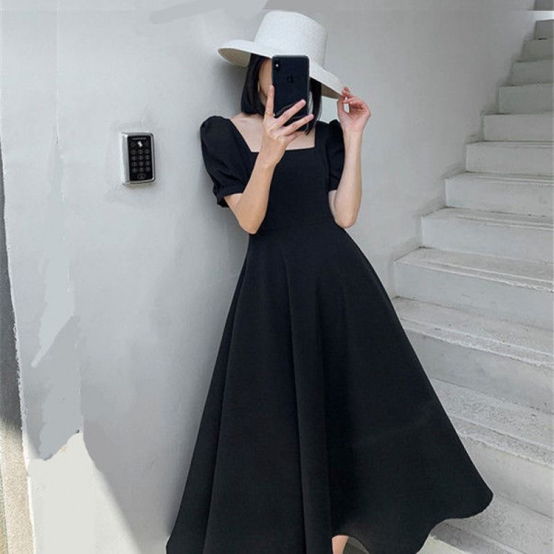 Đầm Dài Màu Trắng Đen Đỏ Ngọt Ngào Thời Trang Mùa Hè Cho Nữ