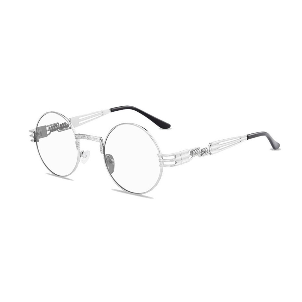 Kính mát tròn phân cực gọng kim loại phong cách vintage cho nam nữ