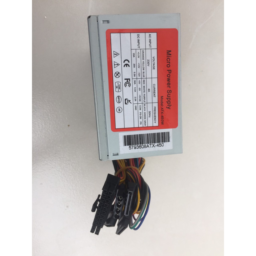 Nguồn máy tính mini Micro ATX-450W Fan 8cm  - Tin học An Phú phân phối