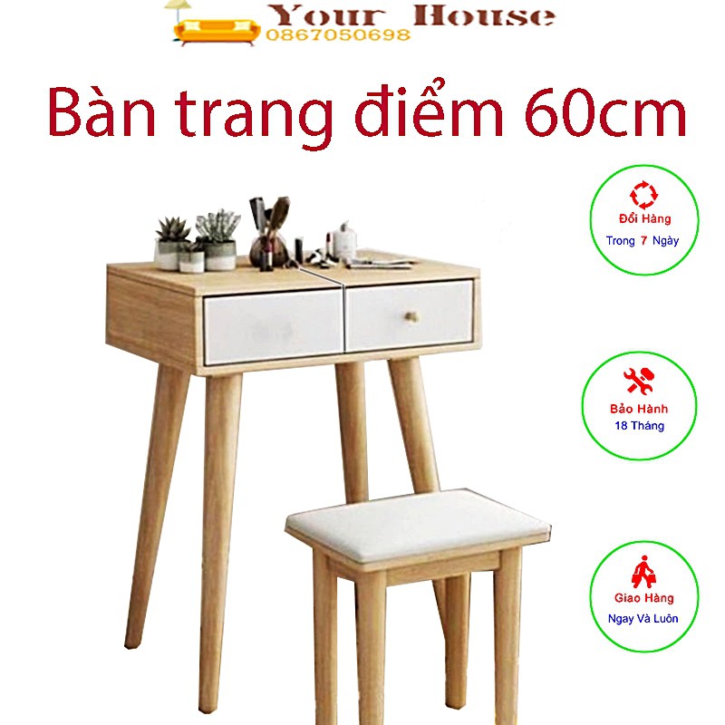 Bàn Trang Điểm, Bàn Phấn Cao Cấp YOUR_HOUSE Cao 73cm Rộng 60cm Gỗ MDF