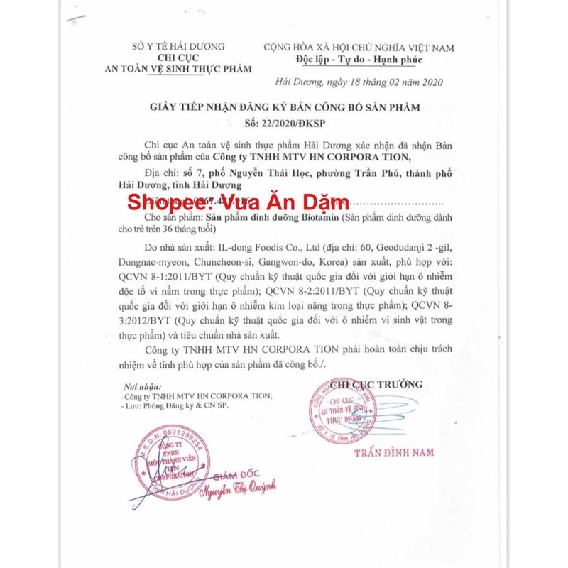 Sữa Non / Men vi sinh ILDONG Hàn Quốc hộp 100 gói