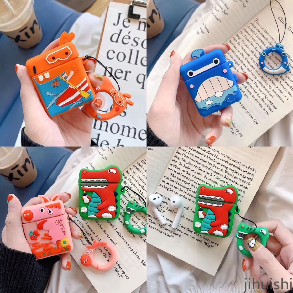 Vỏ Bọc Hộp Sạc Tai Nghe Dành Cho Airpods 2 Hình Động Vật Đáng Yêu