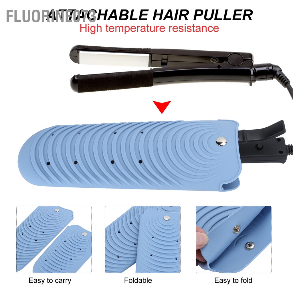 Fluorine073 2 cái Túi silicone chịu nhiệt Tấm chắn Phẳng Giá đỡ bằng sắt Nắp cho Máy ép tóc