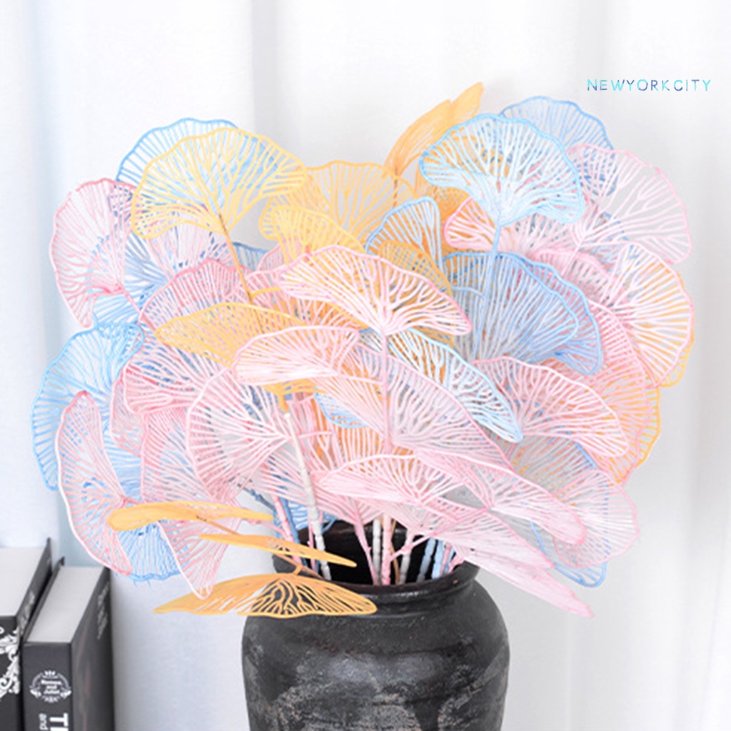 1 Nhánh Lá Nhân Tạo 3 Nhánh Dùng Trang Trí Nhà Cửa