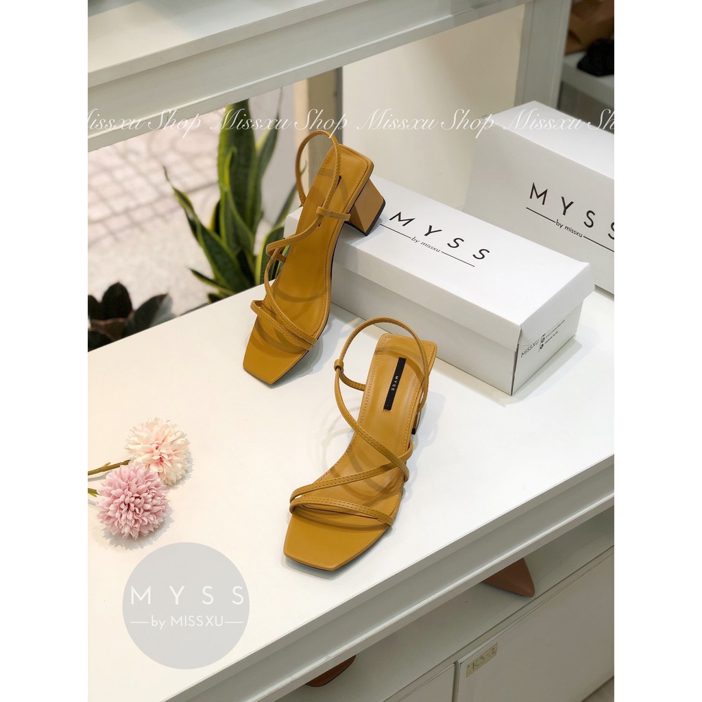 Giày sandal nữ quai ngang phối chéo 5cm thời trang MYSS - SD92