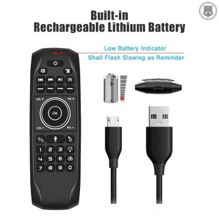 ☞[ready stock]Backlit 2.4G Air Mouse Wireless Keyboard Voice Control 6-Axis Motion Sensing Backlight IR Learning for Smart TV Androi