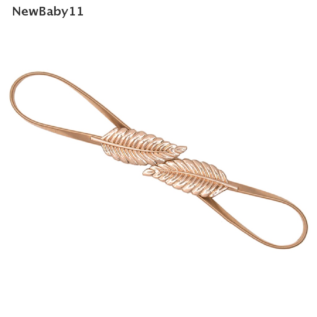 Thắt Lưng Co Giãn Hình Chiếc Lá Màu Vàng / Bạc Cho Nữ