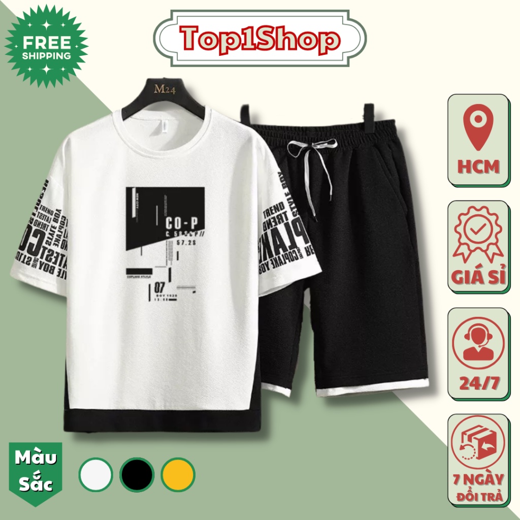 Đồ bộ nam Cop 07 thể thao mặc nhà mùa hè siêu mát