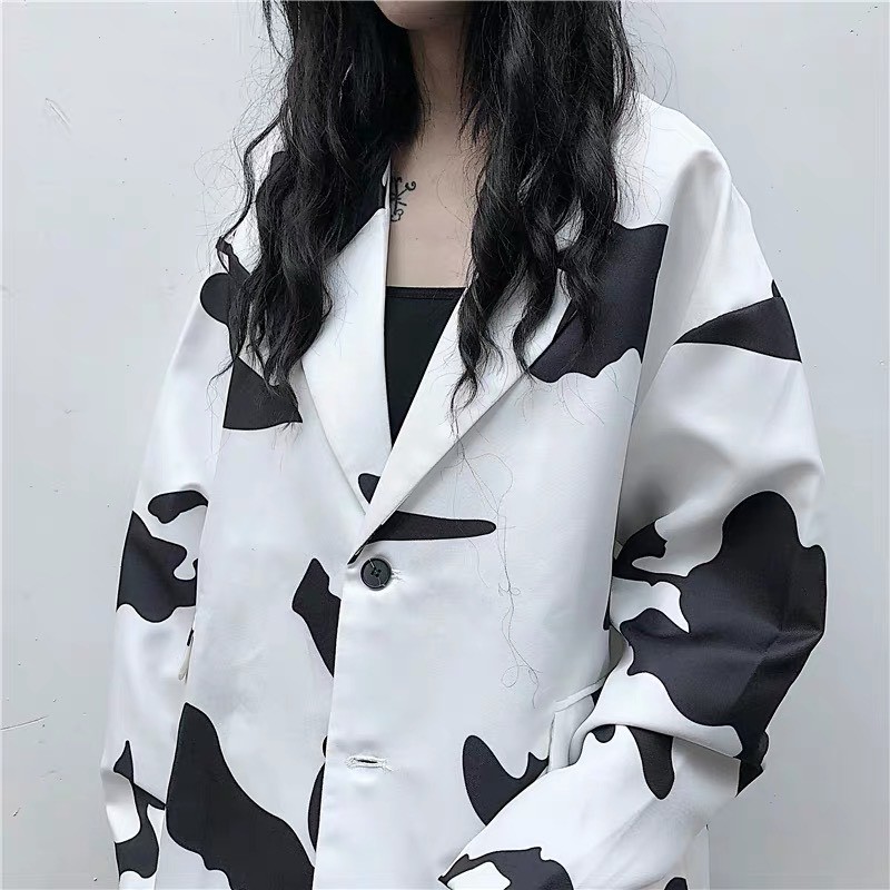 Áo khoác vest blazer bò sữa KA Closet from chuẩn rộng unisex nam nữ mặc được, vải 5d ko nhòe
