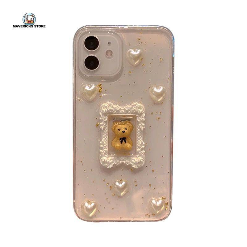 Ốp Điện Thoại Hình Gấu Đáng Yêu Cho Iphone 12 / 11 / 8plus / 7 / Xr / Xsmax / Promax