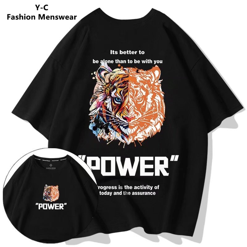 Áo Thun Nam Cổ Tròn Cỡ Lớn In Họa Tiết Hoạt Hình Thời Trang Size M-8XL