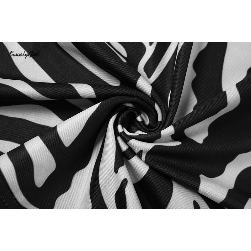 Đầm Ôm Không Tay In Họa Tiết Ngựa Vằn Quyến Rũ Dành Cho Nữ