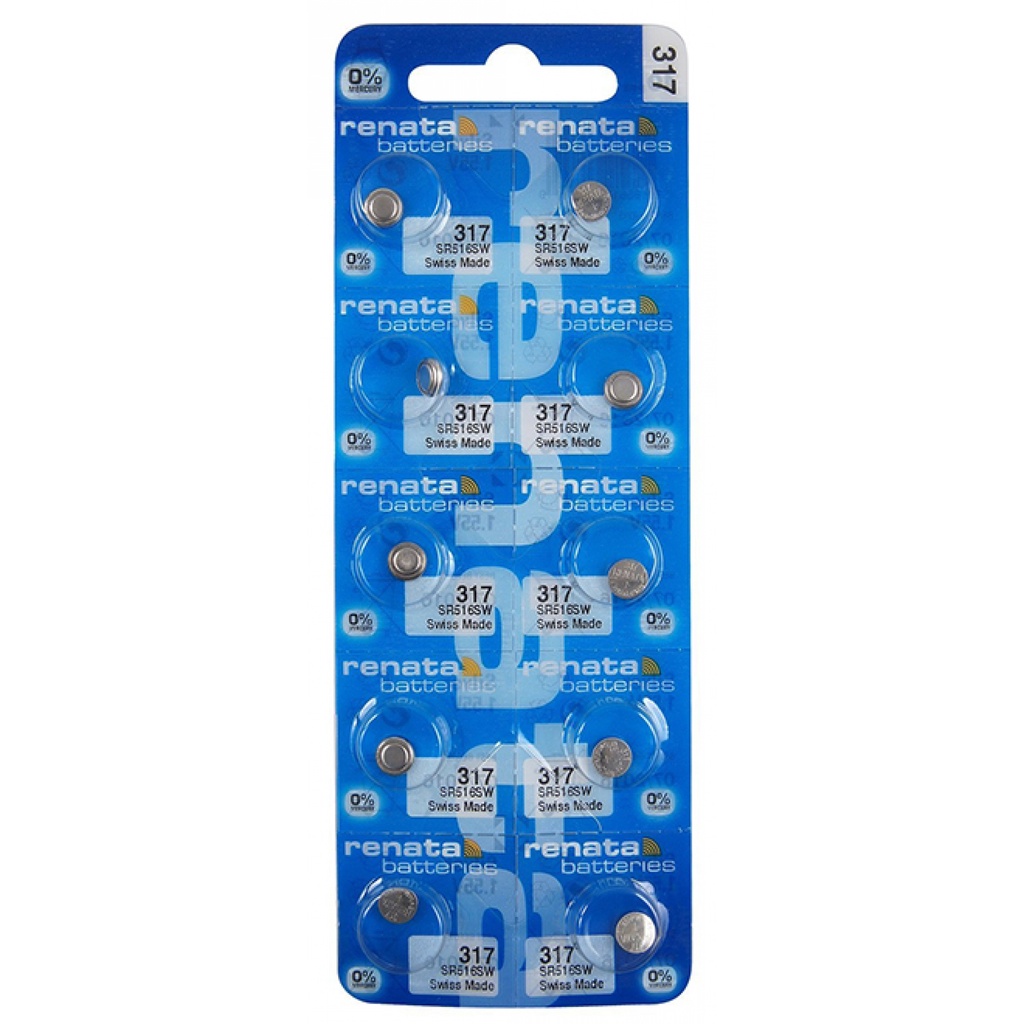 Pin đồng hồ Thụy Sỹ RENATA 317 / SR516SW oxide bạc Made in Swiss