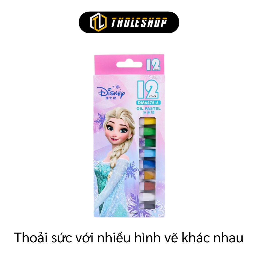 Bút Màu Sáp - Hộp 12 Bút Sáp Dầu Ăn Màu Tốt, Vẽ Mịn, Màu Sáng, Không Độc Hại Da Bé 9804