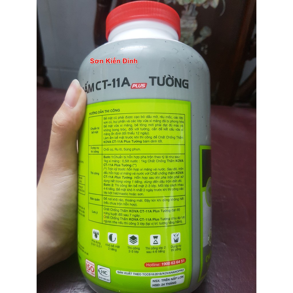 Chống thấm TƯỜNG cao cấp KOVA CT11A Plus - Lon 1kg và 4kg