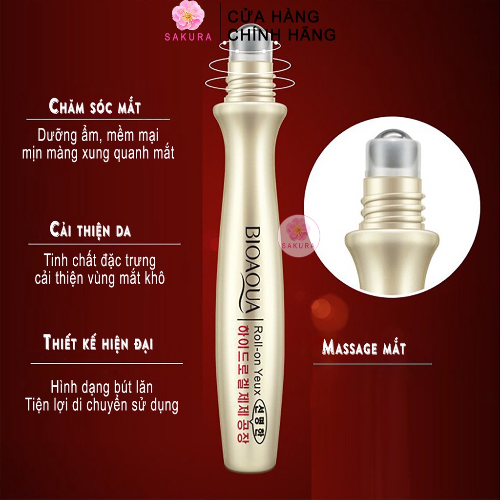 Thanh lăn mắt BIOAQUA ngăn ngừa thâm quầng nếp nhăn và thư giãn mắt nội địa trung SAKURA 15g