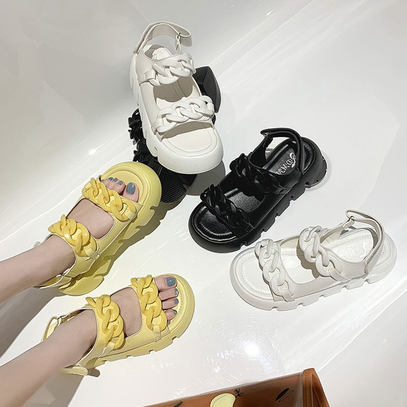 Xăng đan Mùa Hè Đế Xuồng Dày Dặn Phong Cách Thời Trang Roman Dễ Phối Đồ Dành Cho Nữ Size S 2022