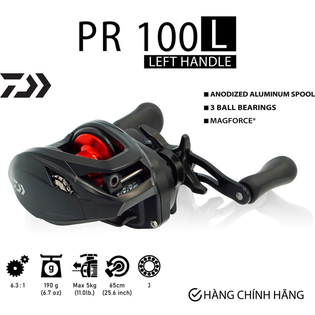 MÁY NGANG DAIWA PR 100L{ HÀNG CHÍNH HÃNG} TẶNG KÈM MỒI MỀM CHA GIÀ VLOGS