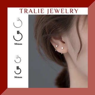 Bông tai bạc 925 Tralie Jewelry, khuyên tai bạc nữ dạng vòng xỏ Tralie Jewelry
