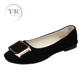 Giày Lười Da Lộn Plus Size 35-43 Cho Nữ