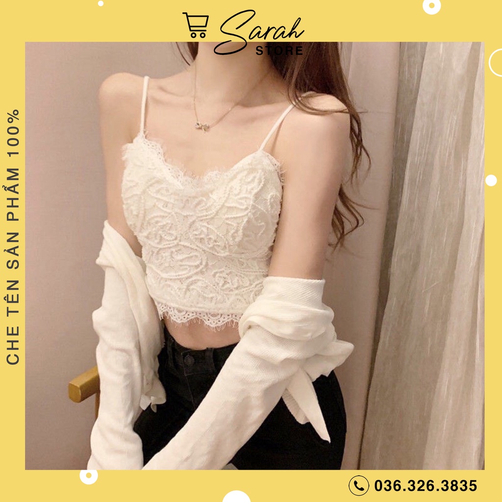 Áo Bra Viền Ren 2 Dây Chun Sau Co Giãn Có Mút Màu Đen Trắng 997