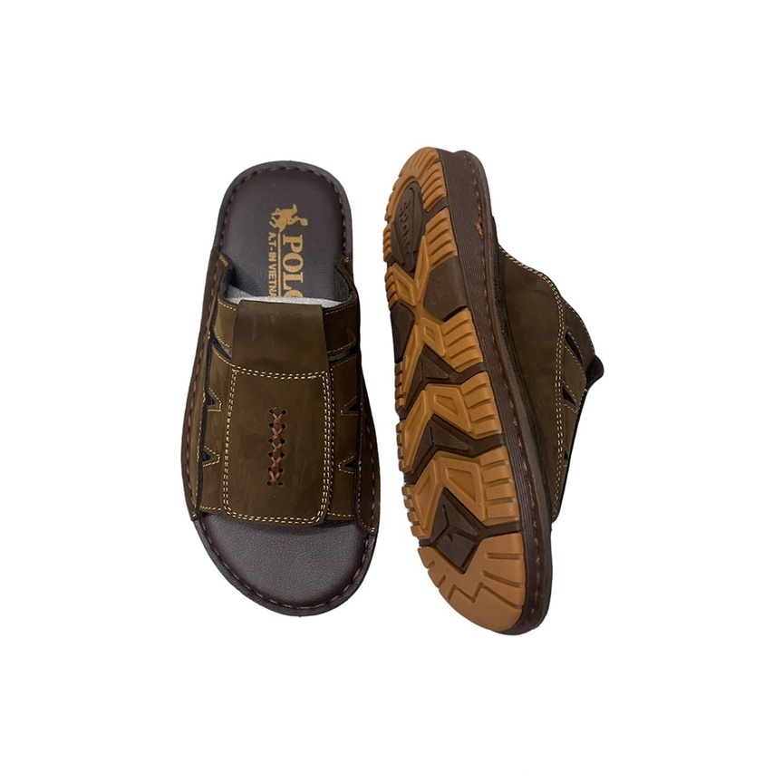 Dép nam da bò 100 % đế hai màu cao cấp ms 052