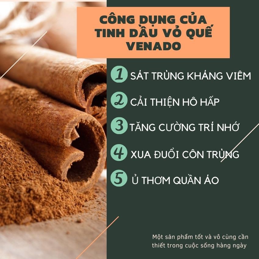 Tinh dầu thiên nhiên Vỏ Quế nguyên chất 100% Venado essential oils Cinnamon