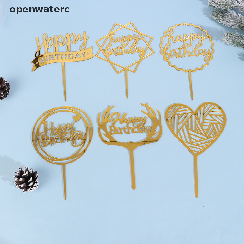 Que Cắm Trang Trí Bánh Sinh Nhật / Tráng Miệng Chữ Happy Birthday Bằng Acrylic vn