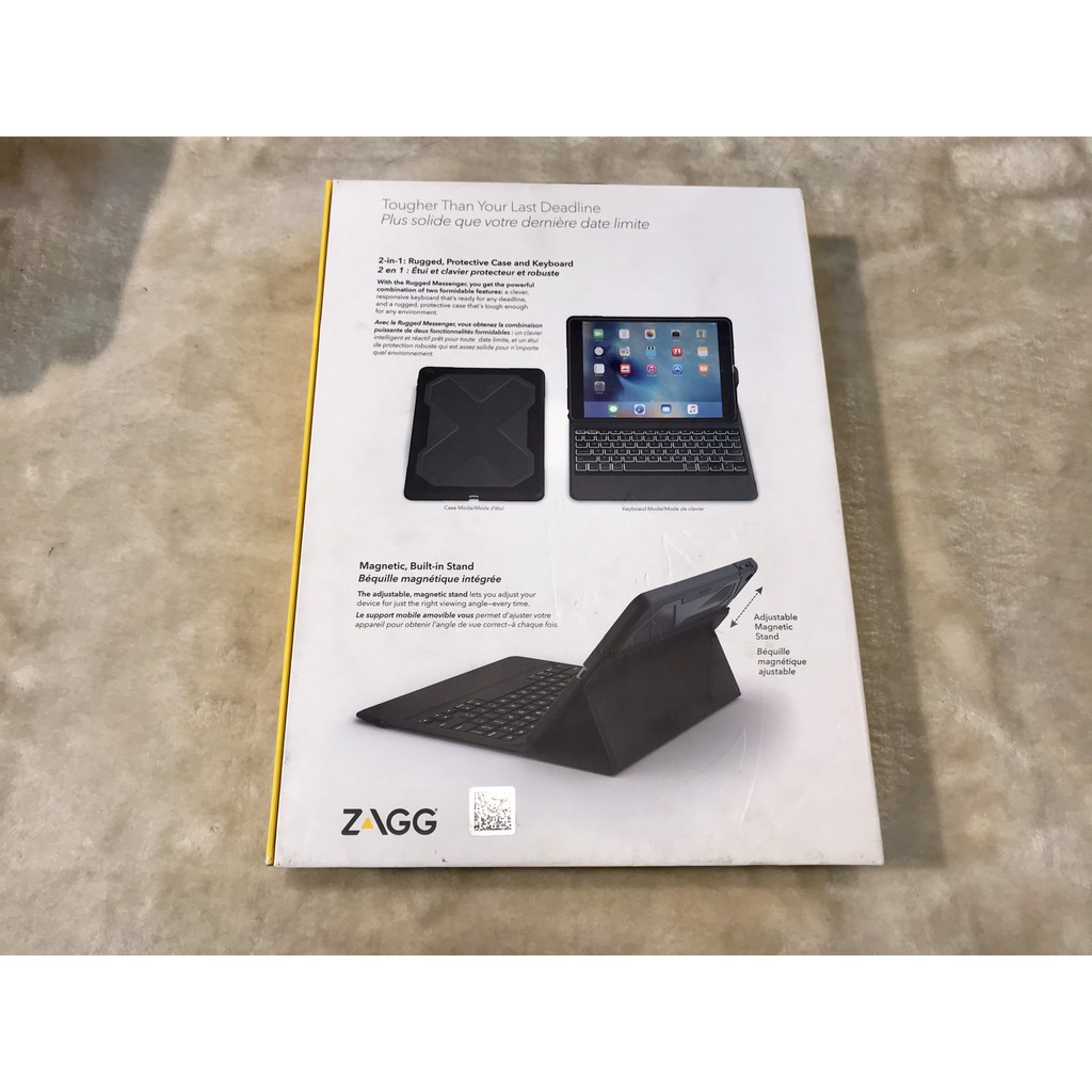 Combo bàn phím bluetooth + ốp lưng Zagg Rugged Messenger dành cho iPad 9.7 2017/2018 (gen 5/ gen 6)