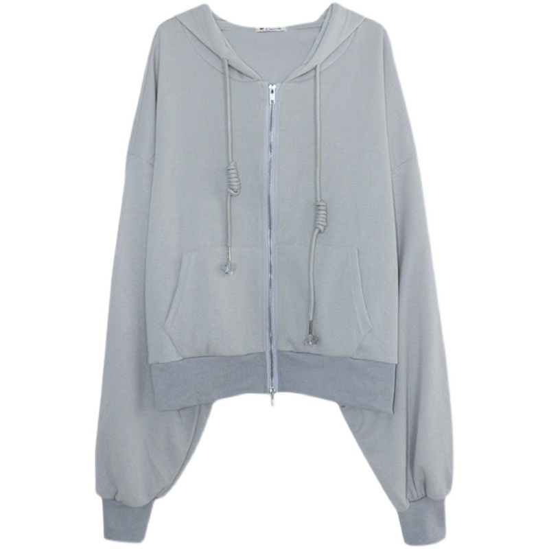 Áo Khoác Sweater Có Mũ Trùm Dáng Ngắn Kiểu Hàn Quốc Thời Trang Mùa Thu Cho Nữ