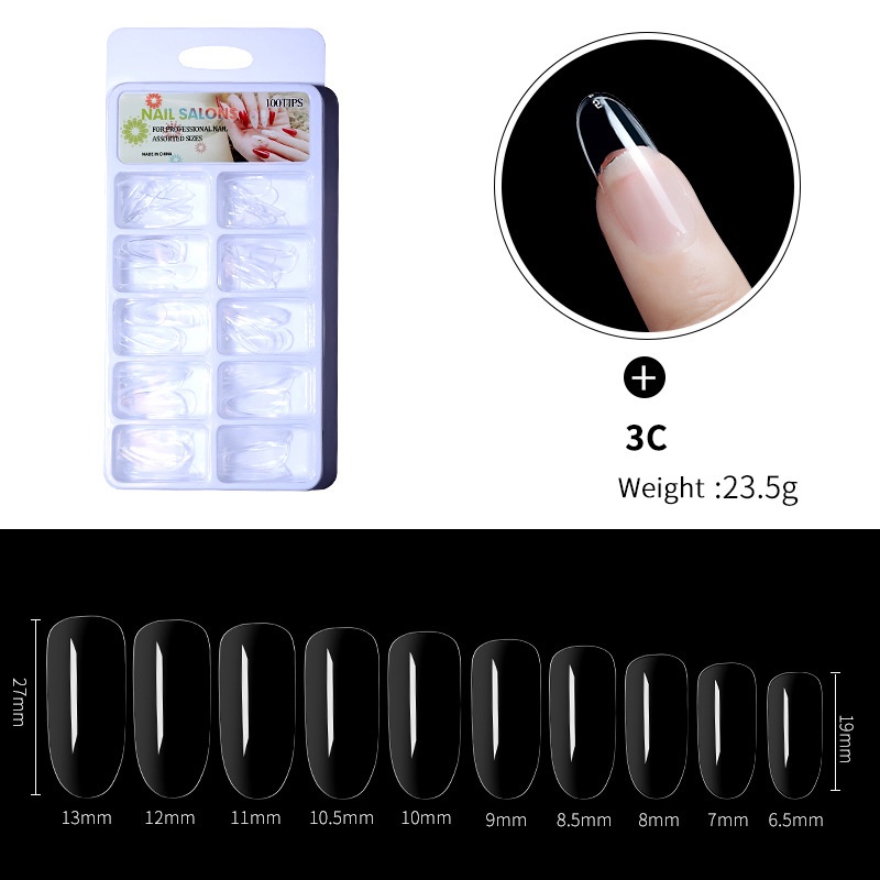 Set 100 Móng Tay Giả Không Đường May Siêu Mỏng