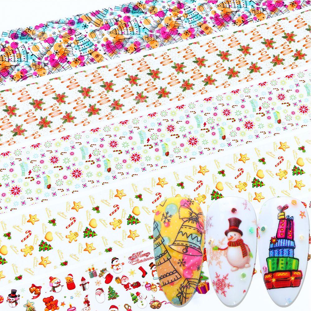 HS Set 10 Giấy Foil Dán Móng Tay Hoạ Tiết Giáng Sinh (Mới)
