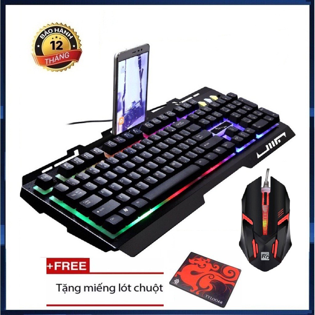 ✼ComBo Bàn Phím Giả Cơ G700 + Chuột Chuyên Game R8 1602-Led 7 Màu+Tặng Kèm Lót
