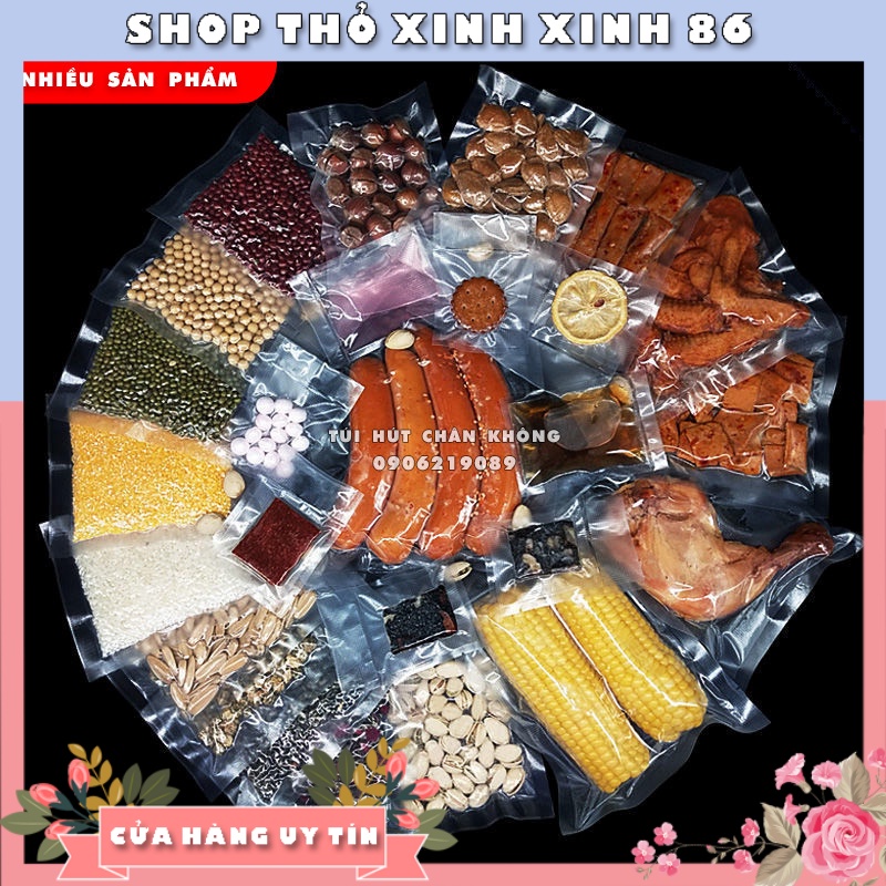 Túi Hút Chân Không 1 Mặt Nhám Cao Cấp [MUA 3 SIZE BẤT KỲ TẶNG 10 TÚI 17x25] Bộ 100 Túi Hút Chân Không Thực Phẩm CT1