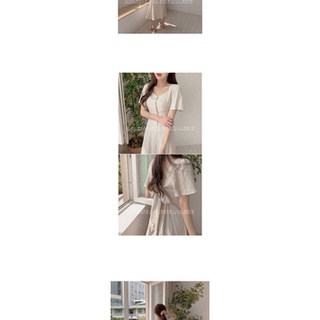 Đầm cổ điển thắt nơ lưng Ulzzang