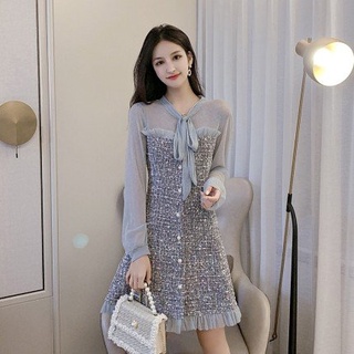 Đầm dạ tiểu thư phối tay voan quảng châu cao cấp