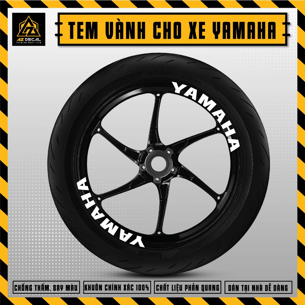 Tem Vành Dán Xe Máy Yamaha Phản Quang Đẹp Nhất | Decal Dán Mâm Xe Exciter 150 155 Sirius NVX R15 Jupiter,...