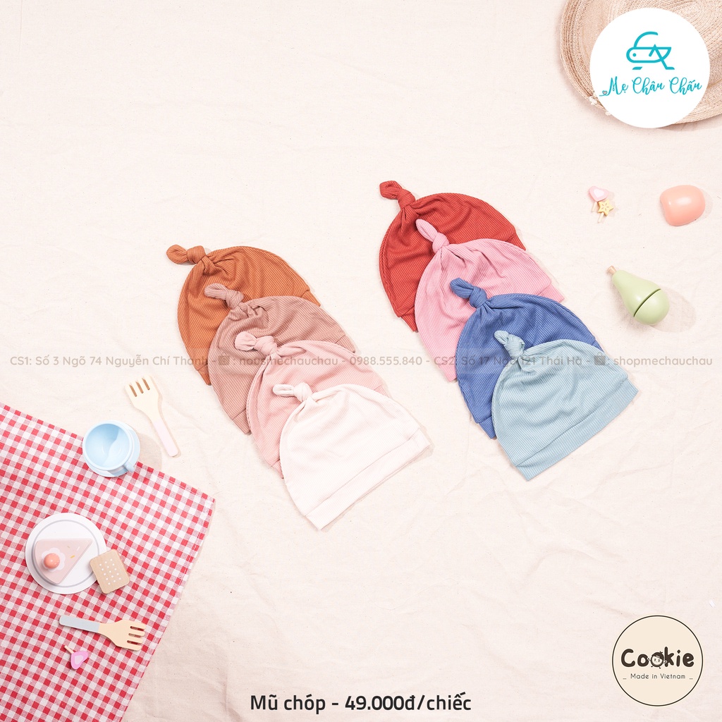 Mũ Chóp Sơ Sinh Cookie Cho Bé (Size Sơ Sinh đến 6 Tháng)