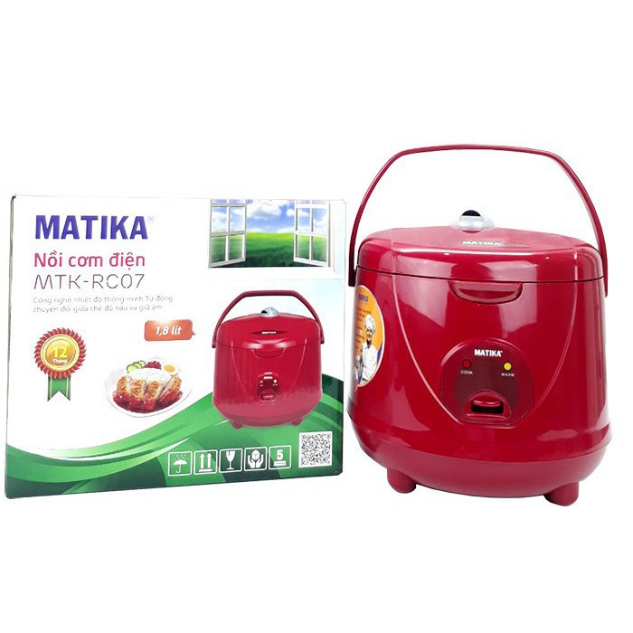 NỒI CƠM ĐIỆN NẮP GÀI QUAI XÁCH MATIKA MTK-RC07 1.8 LÍT