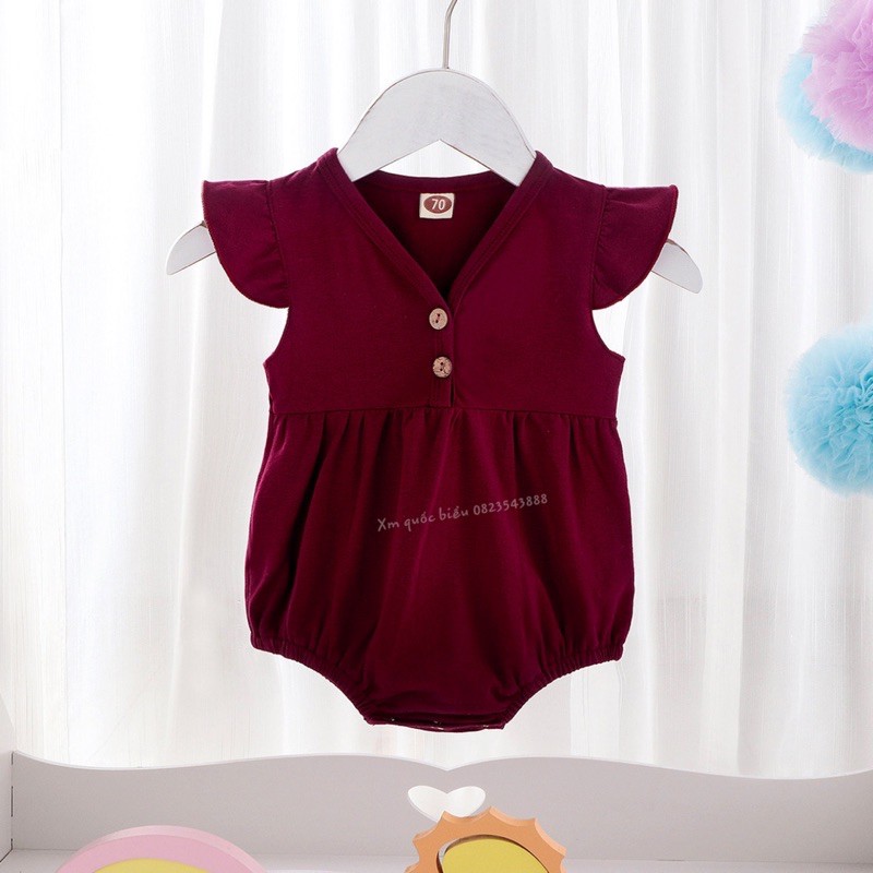 áo liền quần body bé gái( size 3-14kg)