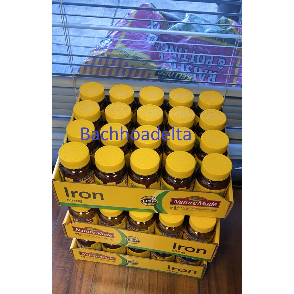 Viên uống bổ máu sắt Mỹ Nature Made Iron 65mg Hộp 365 viên Mỹ